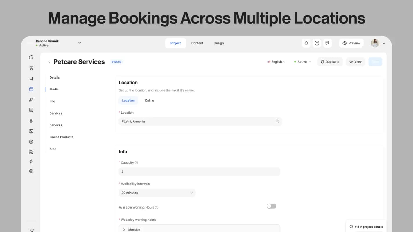 Ucraft Next Bookings